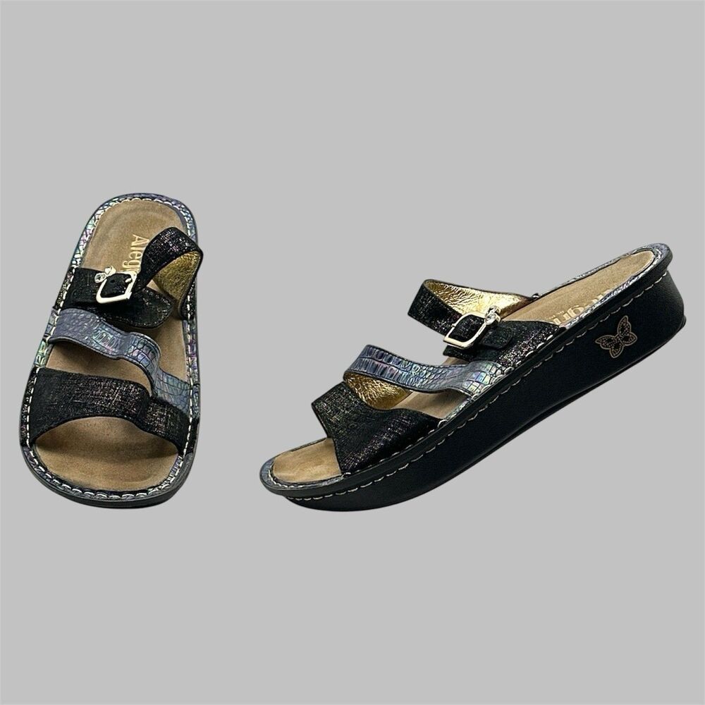 ALEGRIA Slide Comfort Sandals Women's 39 US 9 Colette COL-667 Metallic Texture